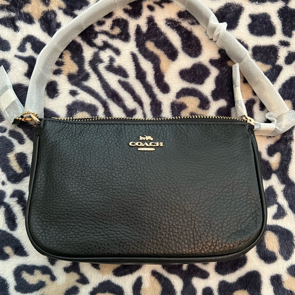 Black Leather Nolita wristlet/clutch